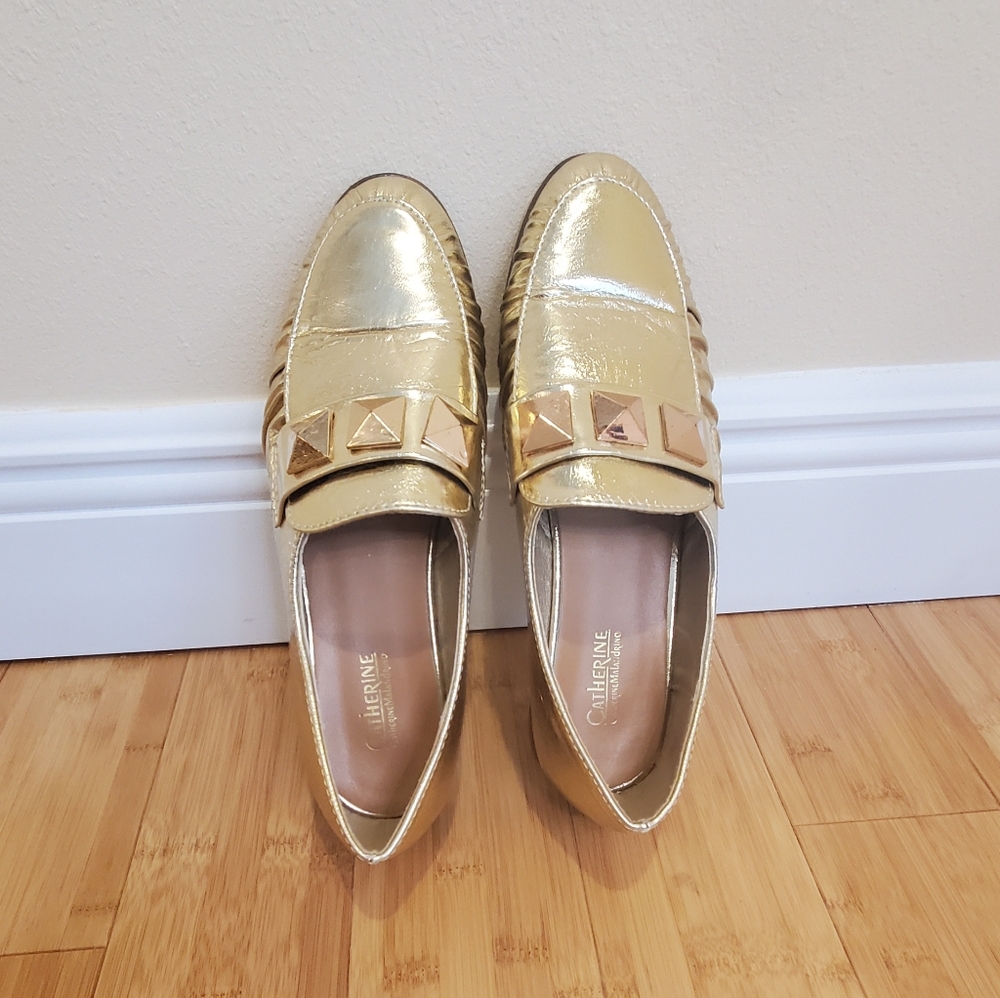 Catherine Malandrino Gold loafers 7.5